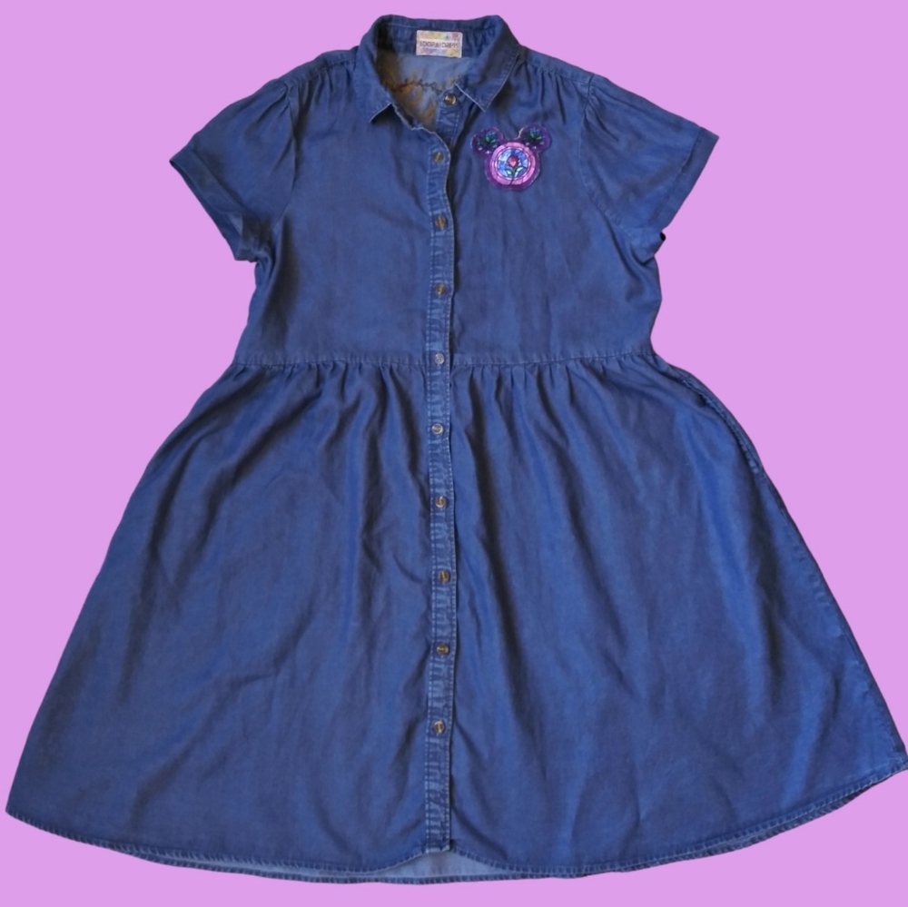 Disney Beauty & the Beast denim dress (size small 4-6) from small shop - Picture 3 of 3